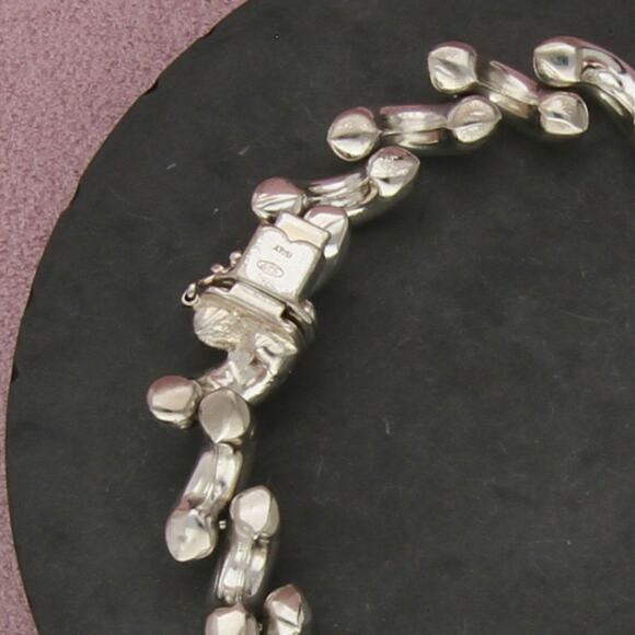 sterling silver italian made san marco macaroni link bracelet size 7.5in - Picture 3 of 3